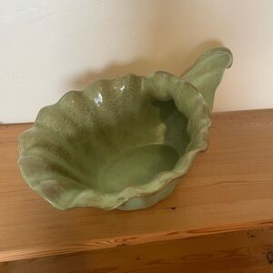 Frankoma Pottery Horn Of Plenty Cornucopia No. 215 Mid-Century Prairie Green 17”